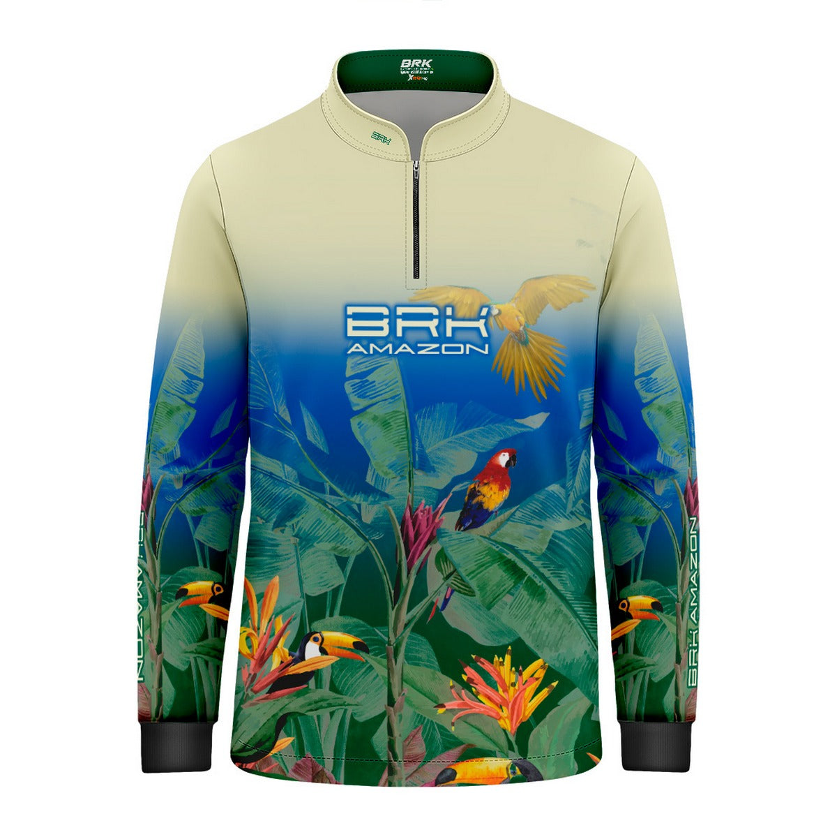 Camisa de Pesca Infantil Brk Amazon Araras e Tucanos com Proteção UV50 - Brk Fishing