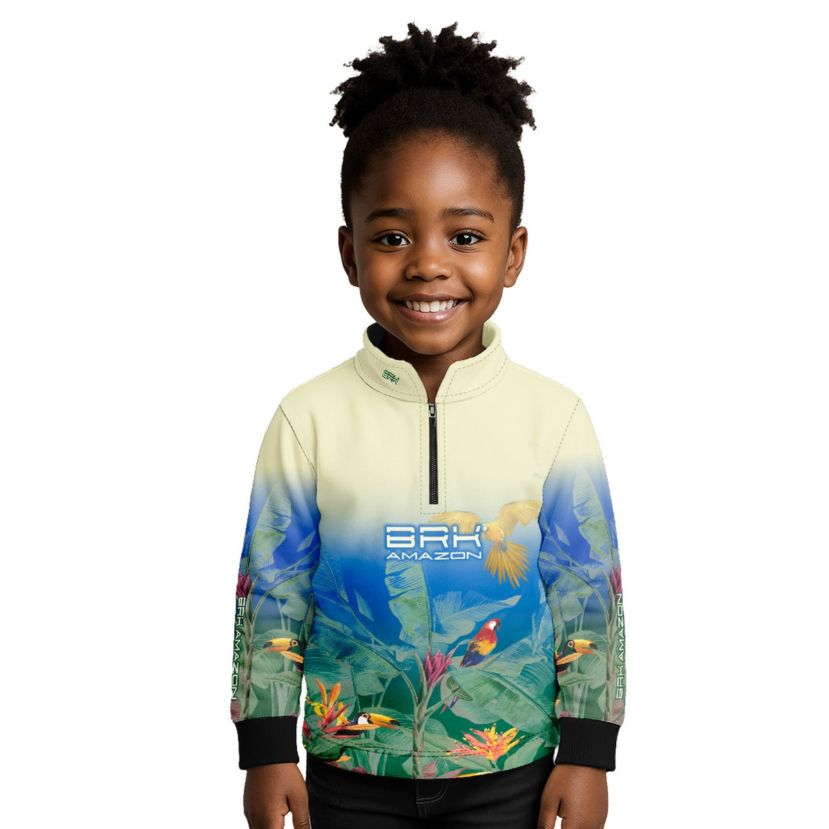 Camisa de Pesca Infantil Brk Amazon Araras e Tucanos com Proteção UV50 - Brk Fishing