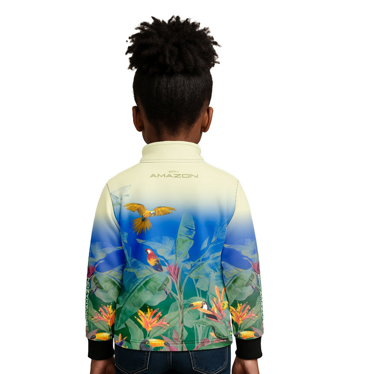 Camisa de Pesca Infantil Brk Amazon Araras e Tucanos com Proteção UV50 - Brk Fishing