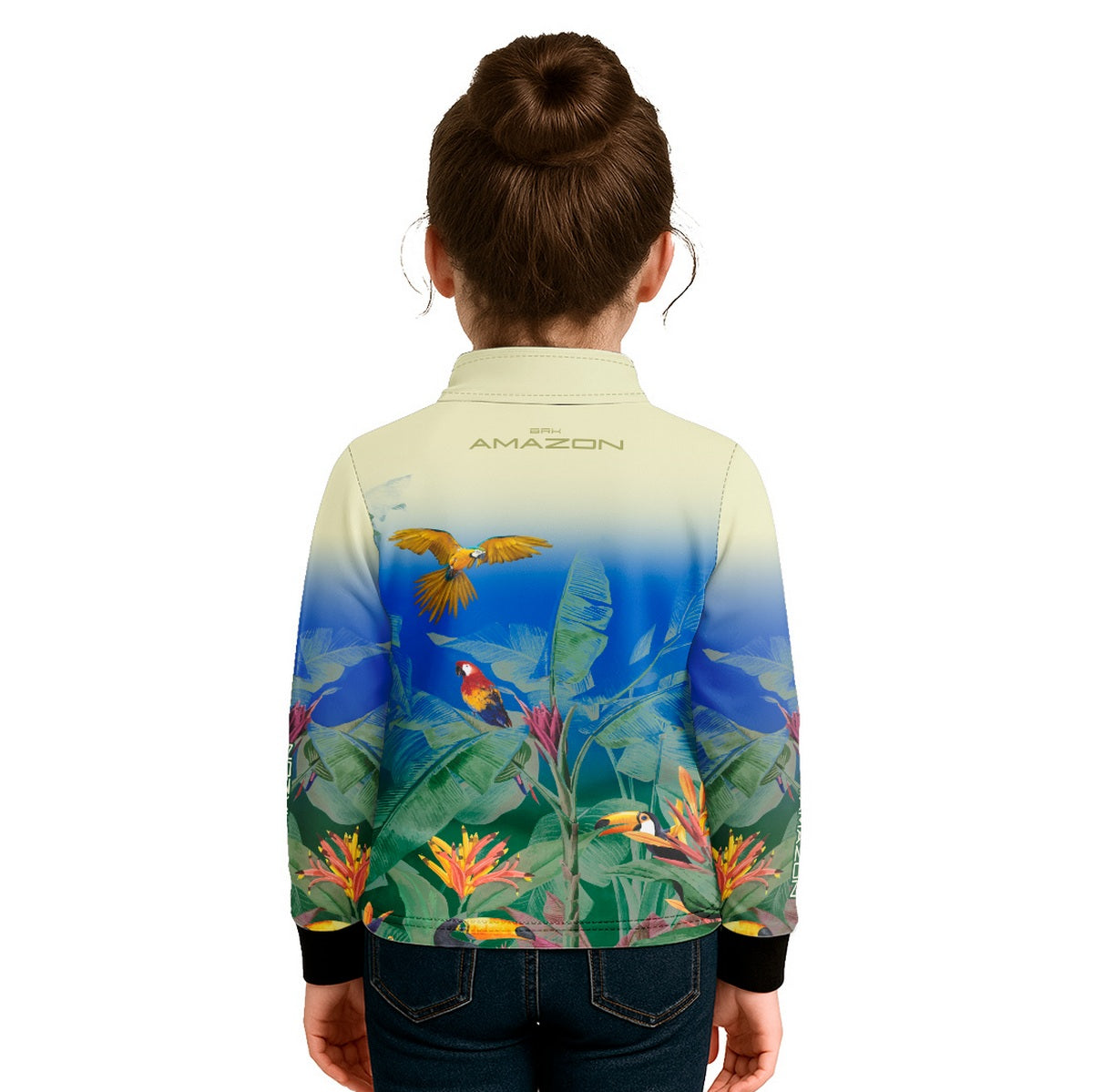 Camisa de Pesca Infantil Brk Amazon Araras e Tucanos com Proteção UV50 - Brk Fishing