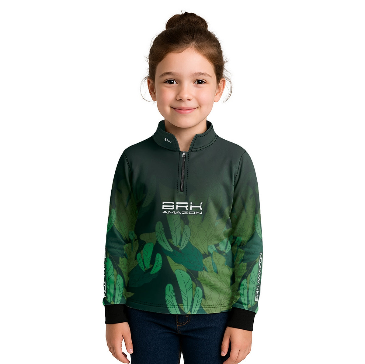 Camisa de Pesca Infantil Brk Amazon Floresta com Proteção UV50 - Brk Fishing