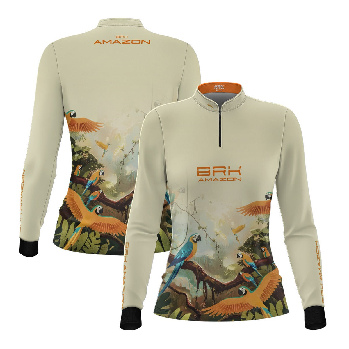 Camisa de Pesca Feminina Brk Amazon Araras com Proteção UV50 Brk Fishing