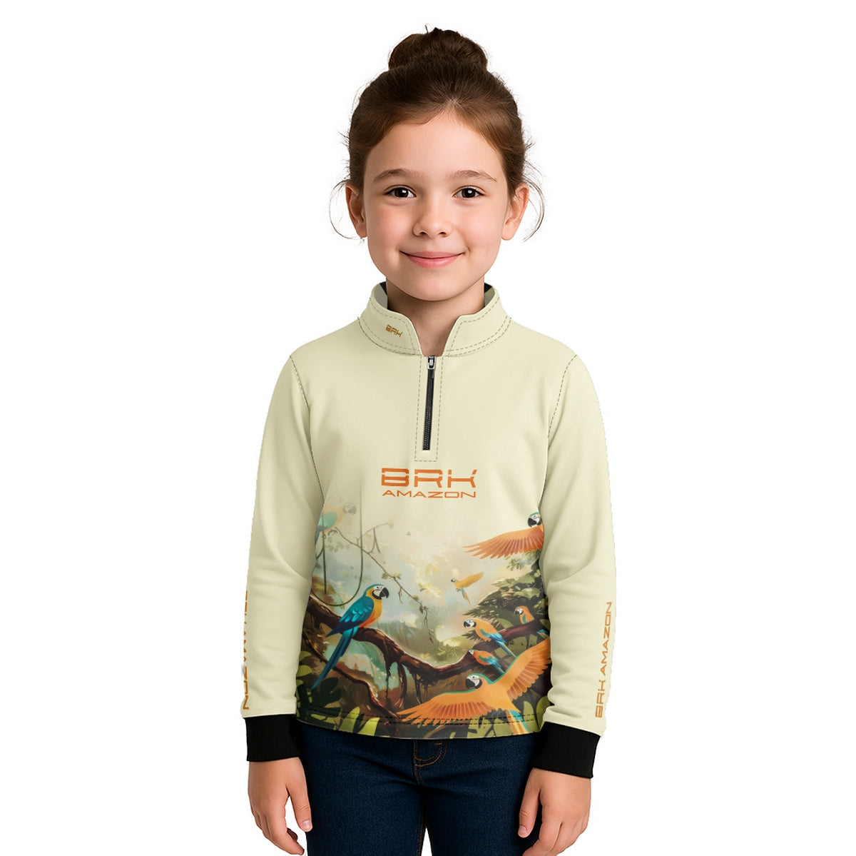 Camisa de Pesca Infantil Brk Amazon Araras com Proteção UV50 - Brk Fishing