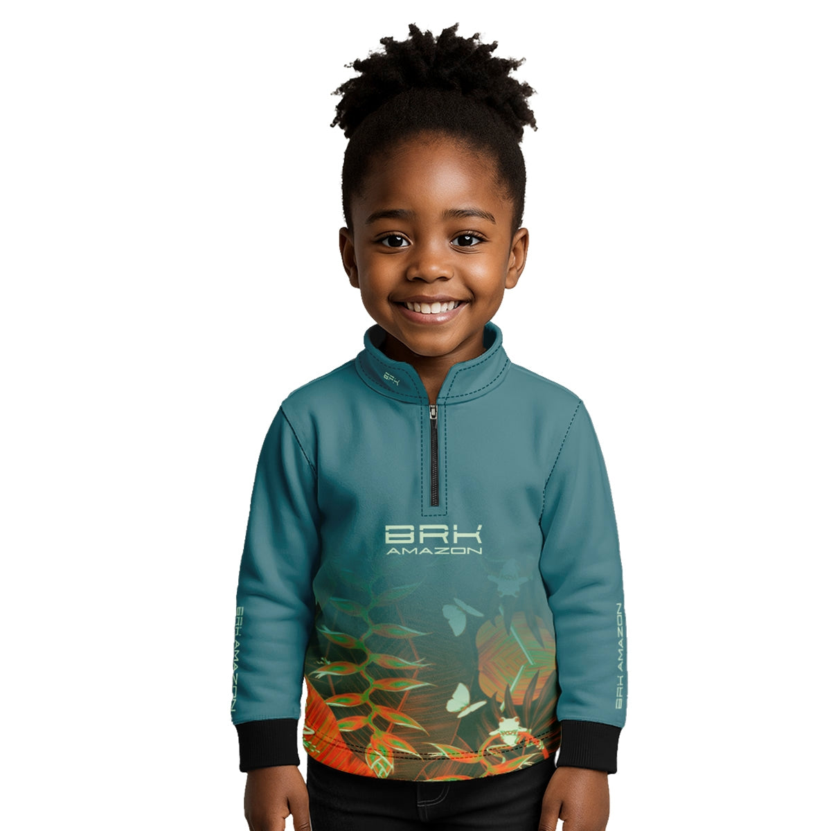 Camisa de Pesca Infantil Brk Amazon Folhas com Proteção UV50 - Brk Fishing