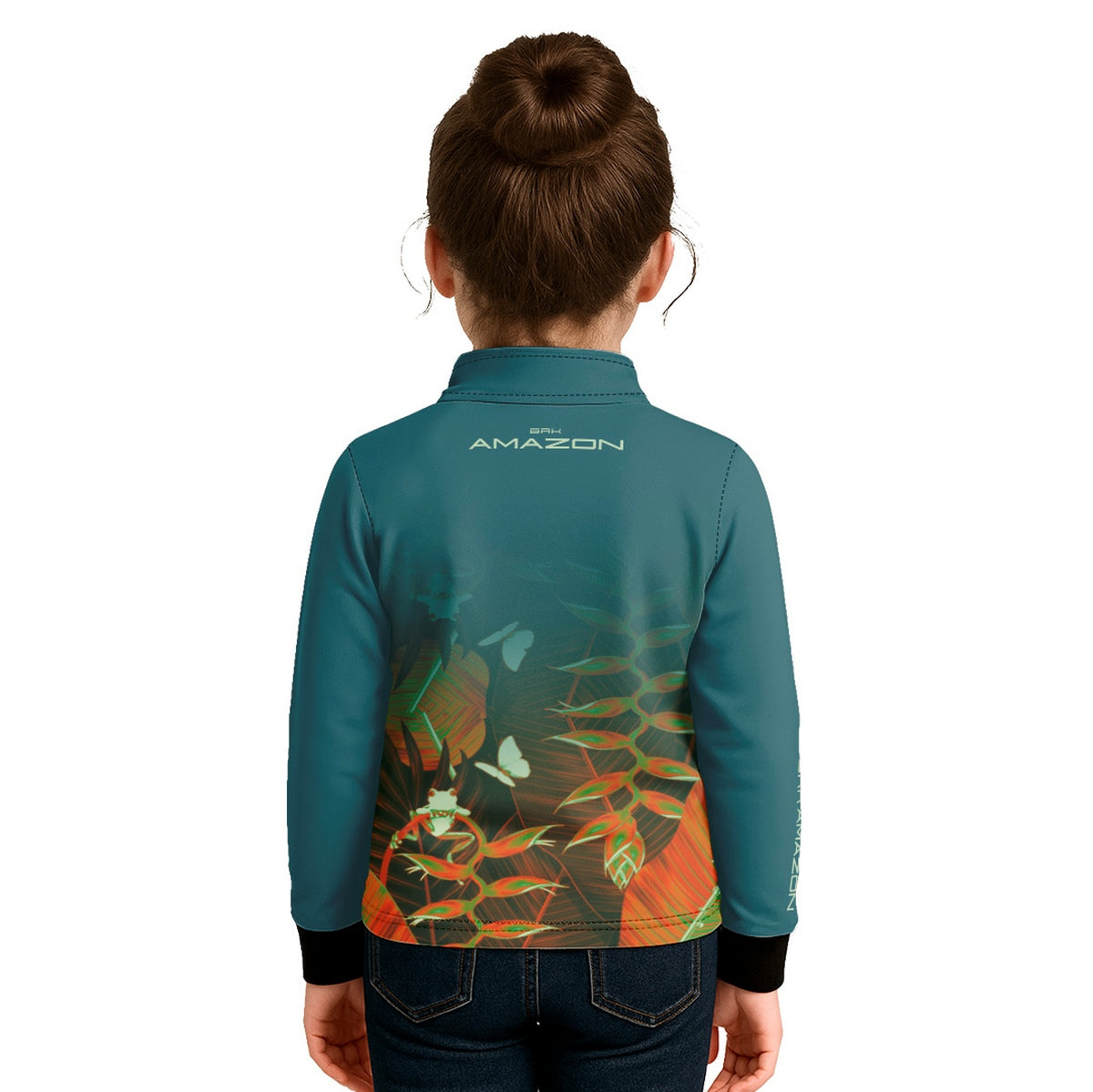 Camisa de Pesca Infantil Brk Amazon Folhas com Proteção UV50 - Brk Fishing