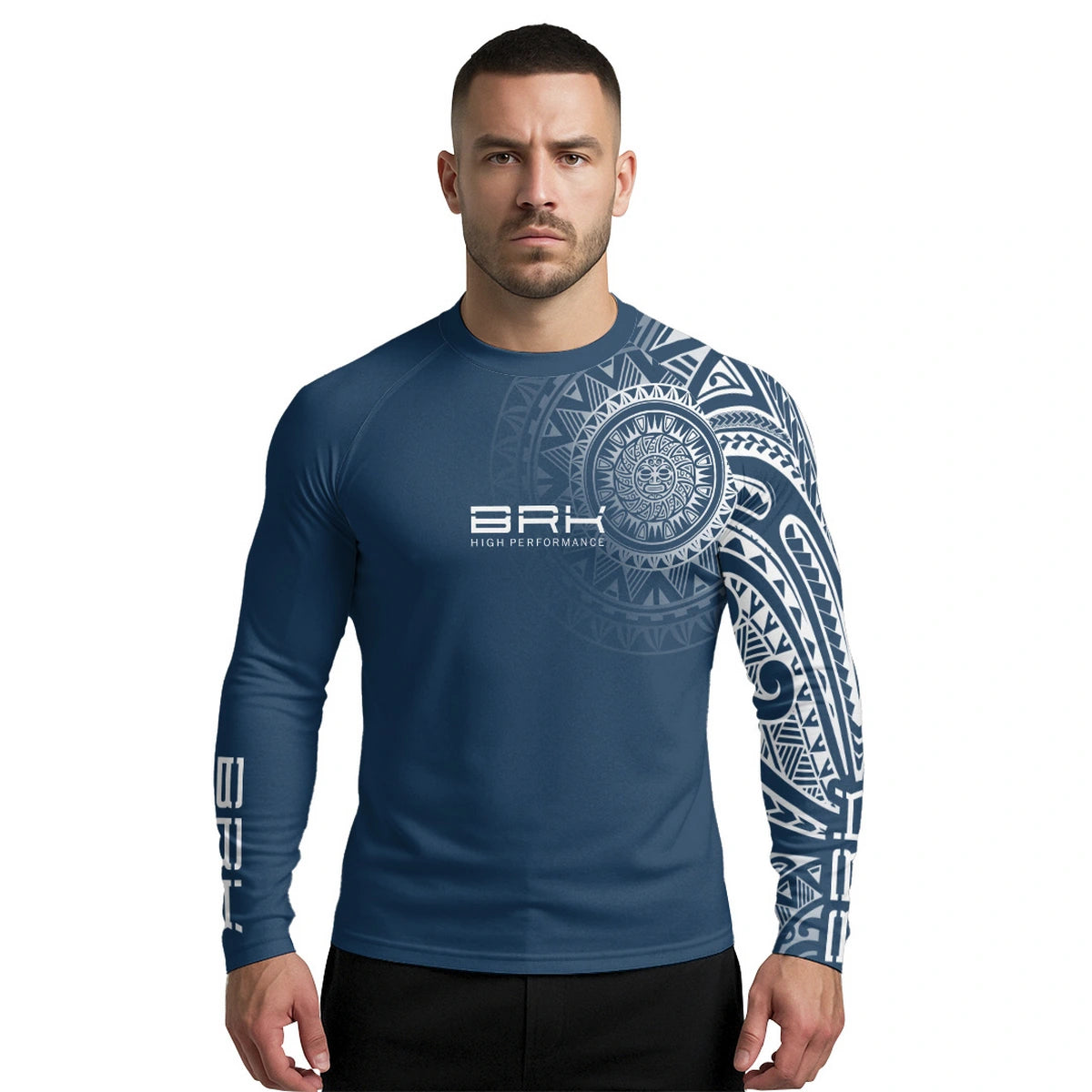 Camisa UV50 Segunda Pele Brk Maori Design Azul Marinho - Brk Fishing