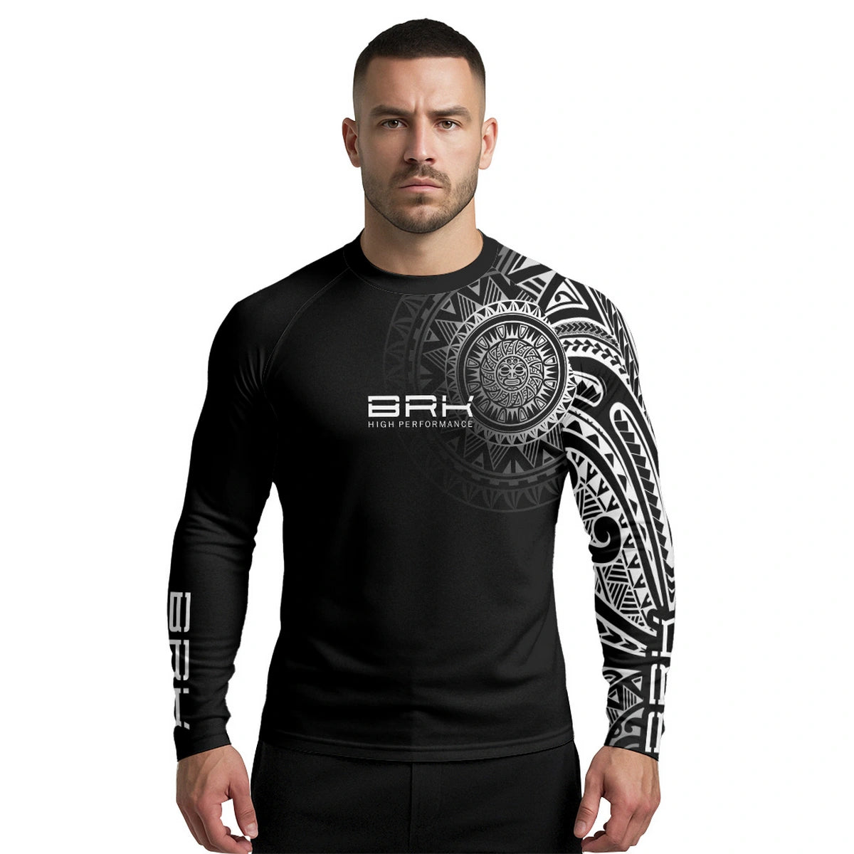 Camisa UV50 Segunda Pele Brk Maori Preto e Branco - Brk Fishing