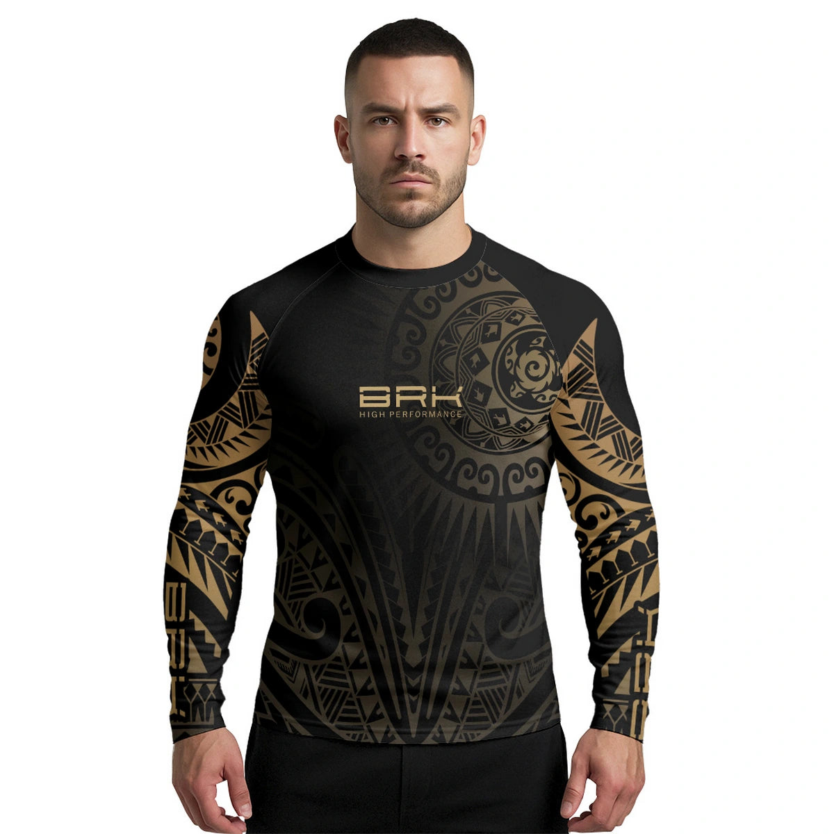 Camisa UV50 Segunda Pele Brk Maori Preto e Bege - Brk Fishing