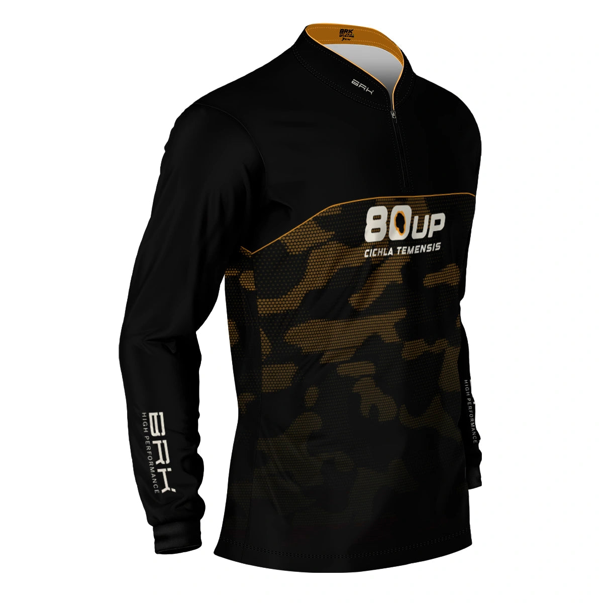 Camisa de Pesca Brk 80UP Camuflada Amarela com Proteção UV50 - Brk Fishing