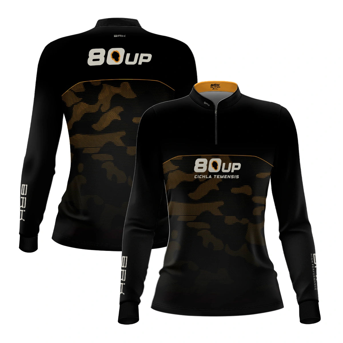 Camisa de Pesca Feminina Brk 80UP Camuflada Amarela com Proteção UV50 - Brk Fishing