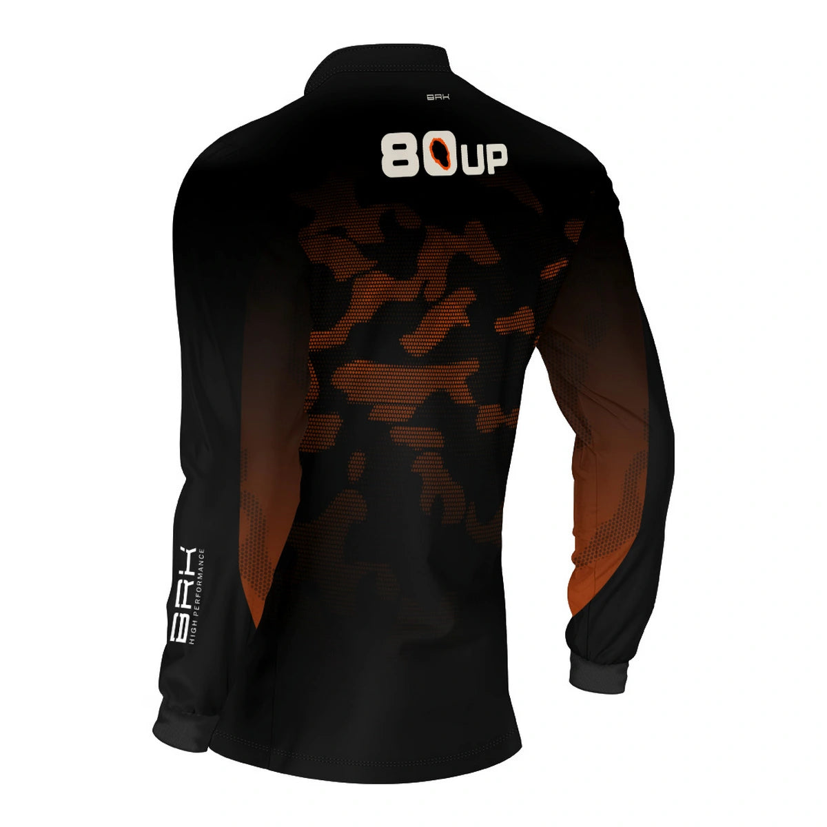 Camisa de Pesca Brk 80UP Camuflada Laranja com Proteção UV50 - Brk Fishing
