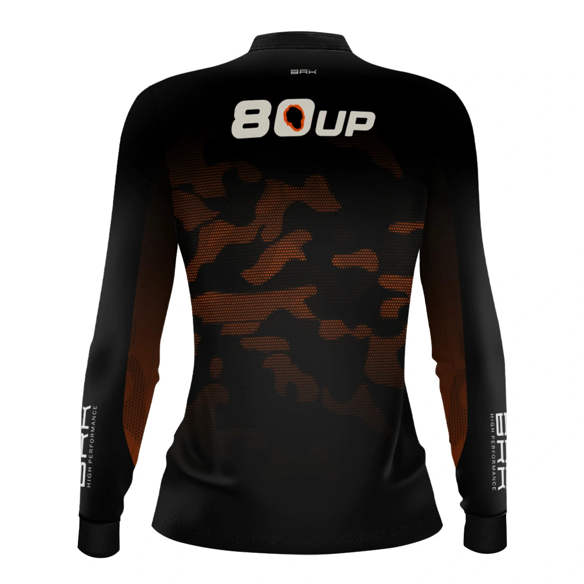Camisa de Pesca Feminina Brk 80UP Camuflada Laranja com Proteção UV50 - Brk Fishing