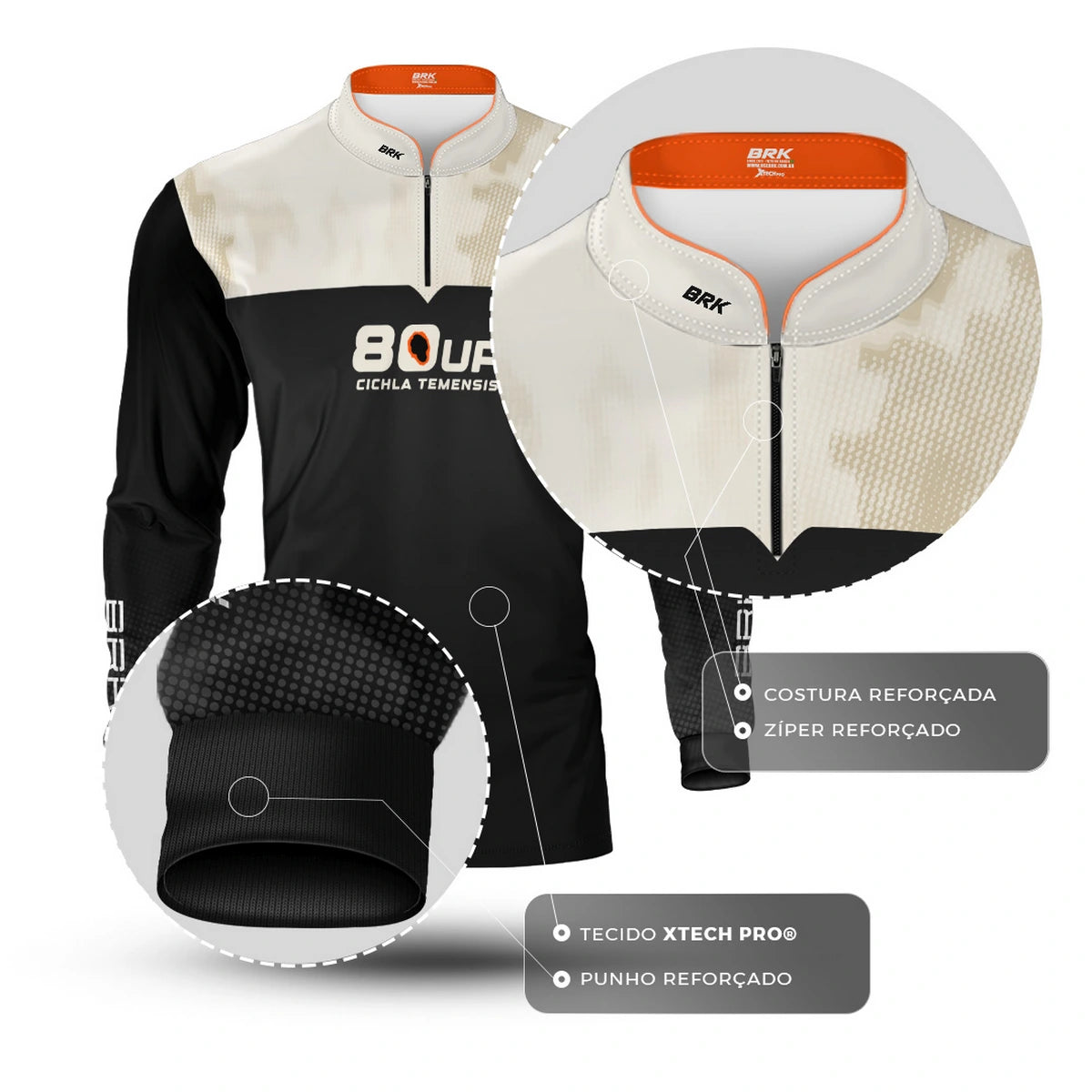 Camisa de Pesca Brk 80UP Branca com Proteção UV50 - Brk Fishing