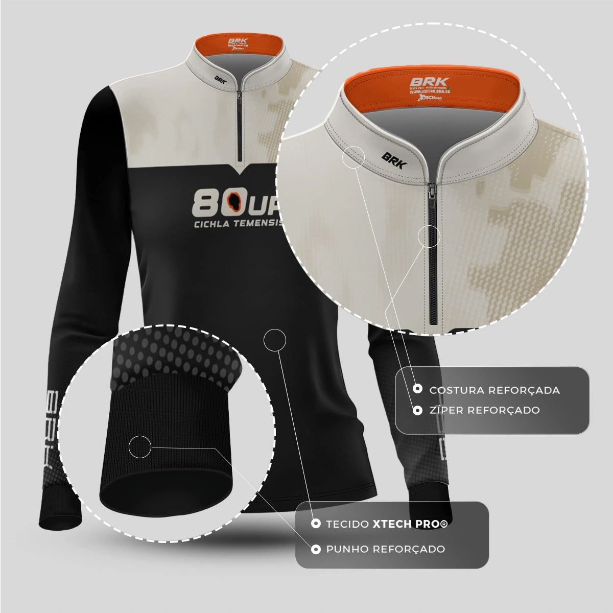 Camisa de Pesca Feminina Brk 80UP Branca com Proteção UV50 - Brk Fishing