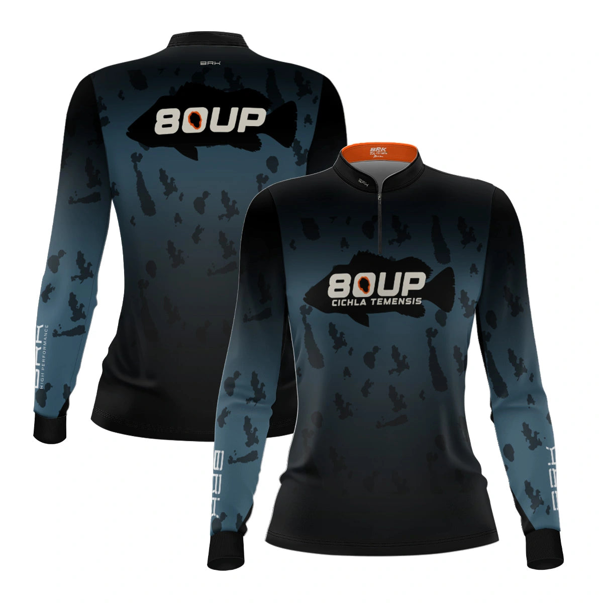 Camisa de Pesca Feminina Brk 80UP Azul com Proteção UV50 - Brk Fishing