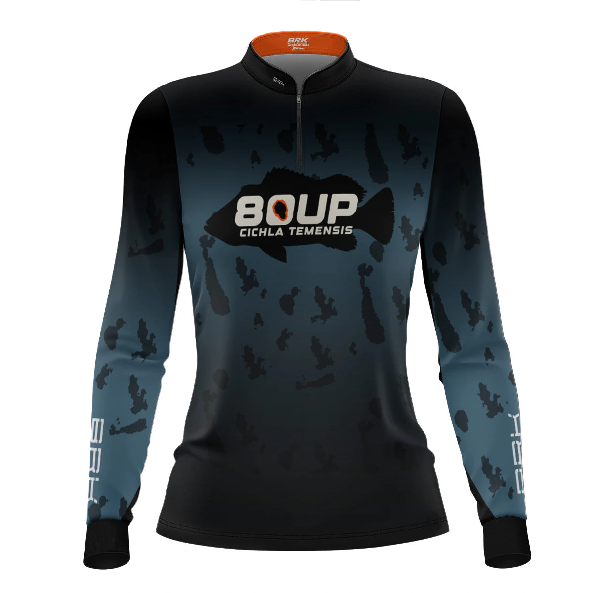 Camisa de Pesca Feminina Brk 80UP Azul com Proteção UV50 - Brk Fishing