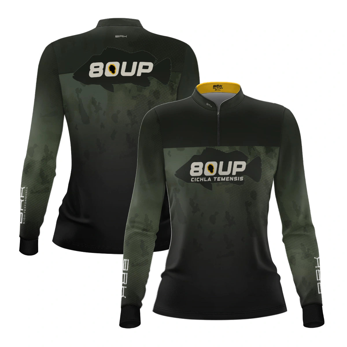 Camisa de Pesca Feminina Brk 80UP Verde com Proteção UV50 - Brk Fishing