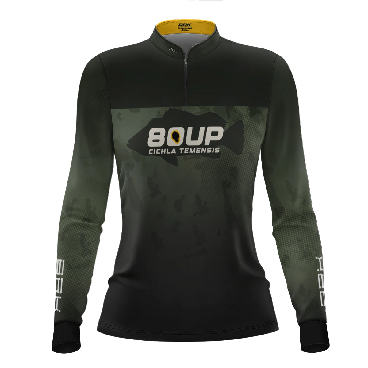 Camisa de Pesca Feminina Brk 80UP Verde com Proteção UV50 - Brk Fishing