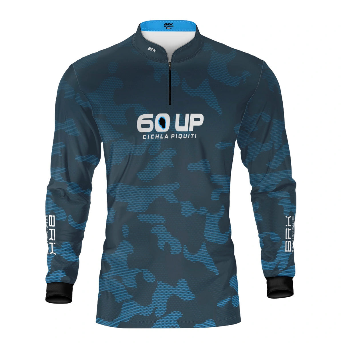 Camisa de Pesca Brk 60UP Camuflada Azul com Proteção UV50 - Brk Fishing