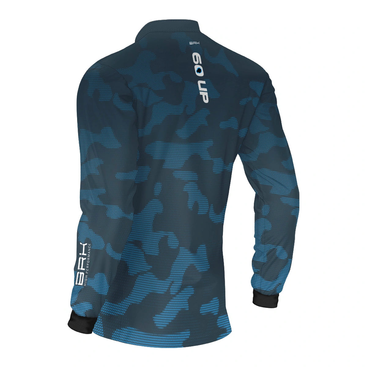 Camisa de Pesca Brk 60UP Camuflada Azul com Proteção UV50 - Brk Fishing