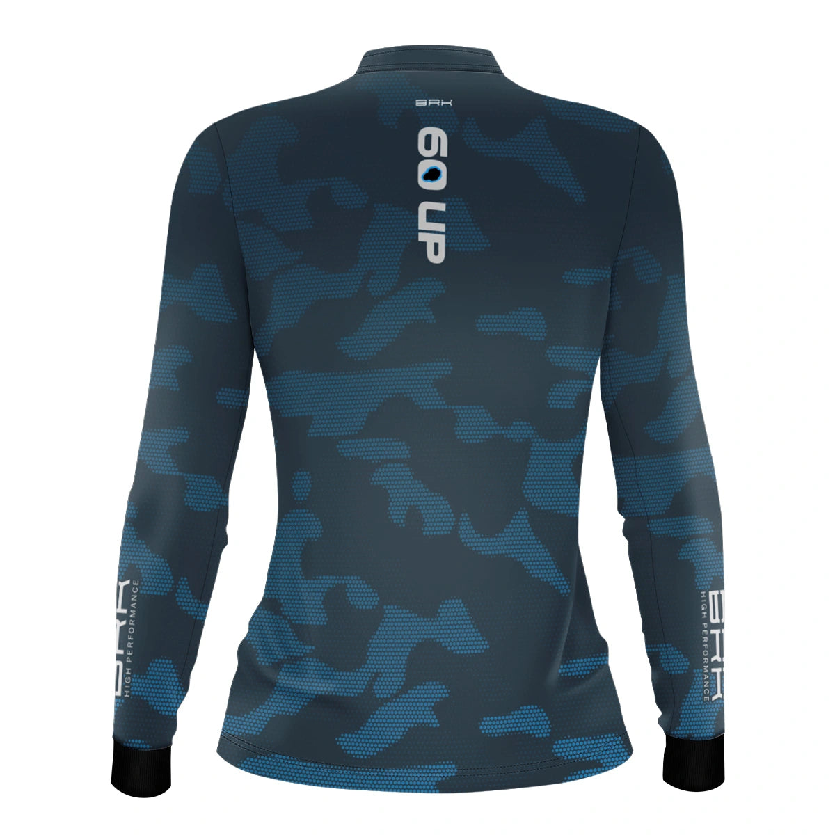 Camisa de Pesca Feminina Brk 60UP Camuflada Azul com Proteção UV50 - Brk Fishing