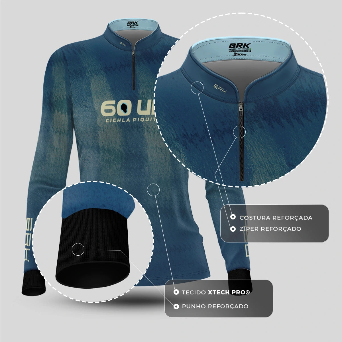 Camisa de Pesca Feminina Brk 60UP Tucunaré com Proteção UV50 - Brk Fishing