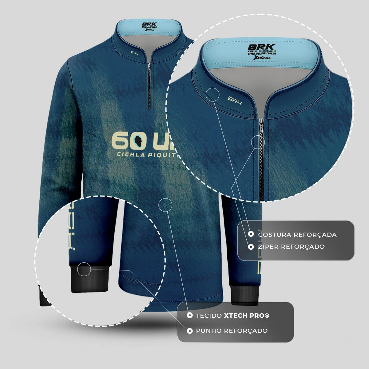 Camisa de Pesca Infantil Brk 60UP Tucunaré com Proteção UV50 - Brk Fishing