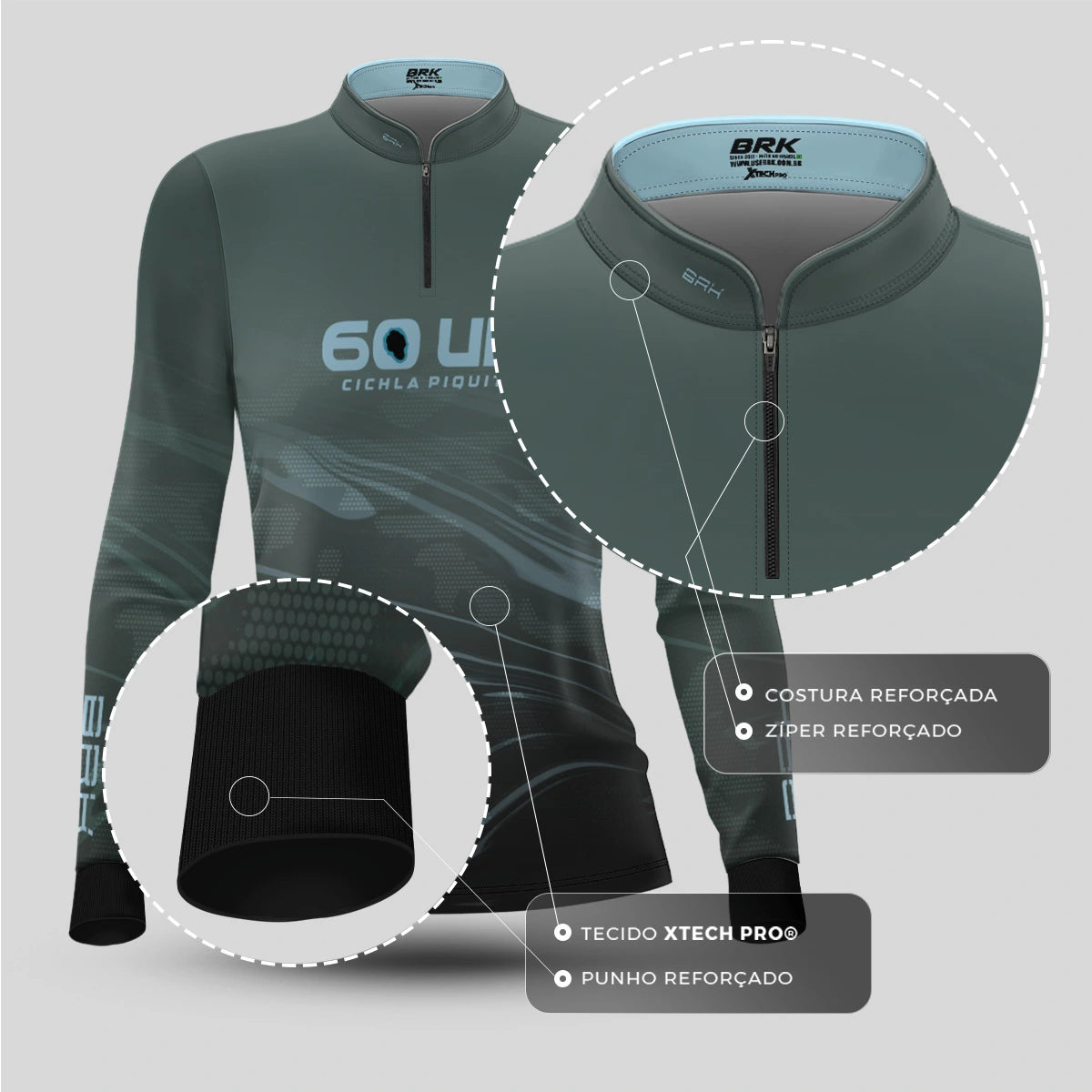 Camisa de Pesca Feminina Brk 60UP Distorções com Proteção UV50 - Brk Fishing