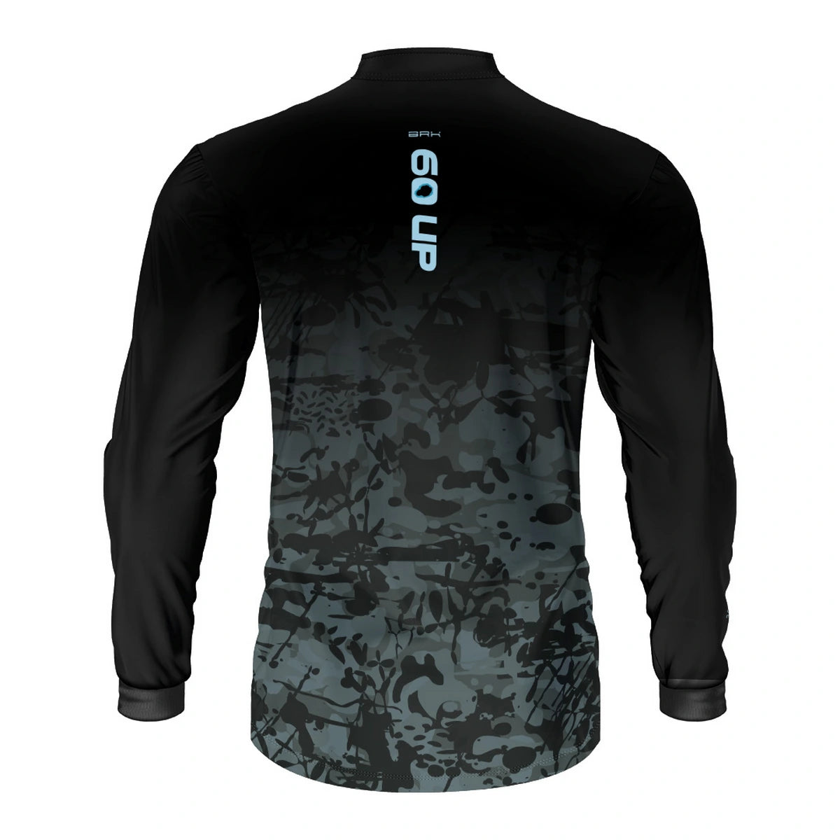 Camisa de Pesca Brk 60UP Camuflada Azul e Preta com Proteção UV50 - Brk Fishing
