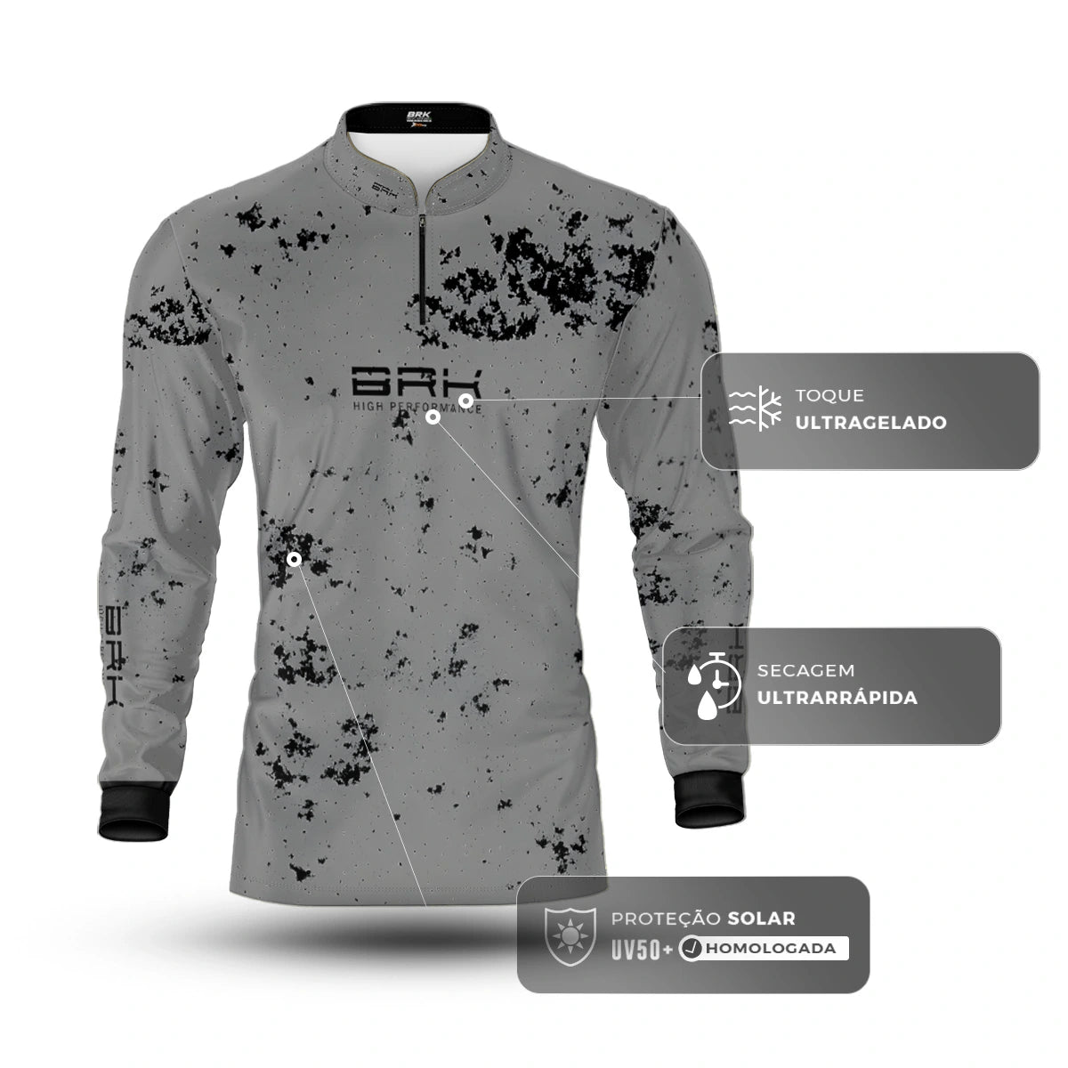 Camisa de Pesca Brk USA Fishing com Proteção UV50 - Brk Fishing