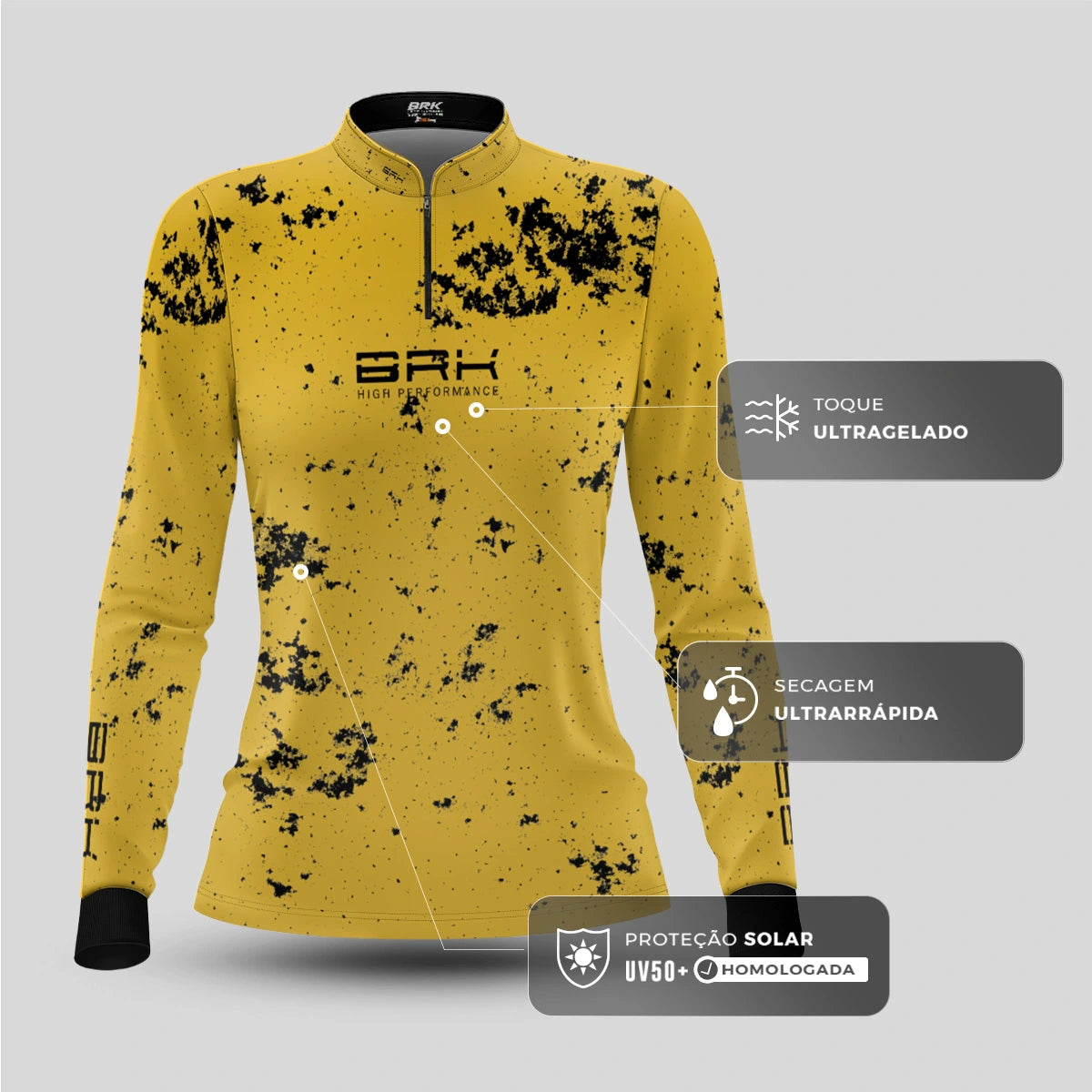 Camisa de Pesca Feminina Brk Kayak Fishing Hard Work com Proteção UV50 - Brk Fishing