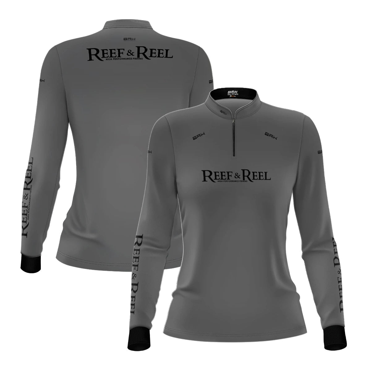 Camisa de Pesca Feminina Brk Reef & Reel High Perfomance Cinza com Proteção UV50 - Brk Fishing