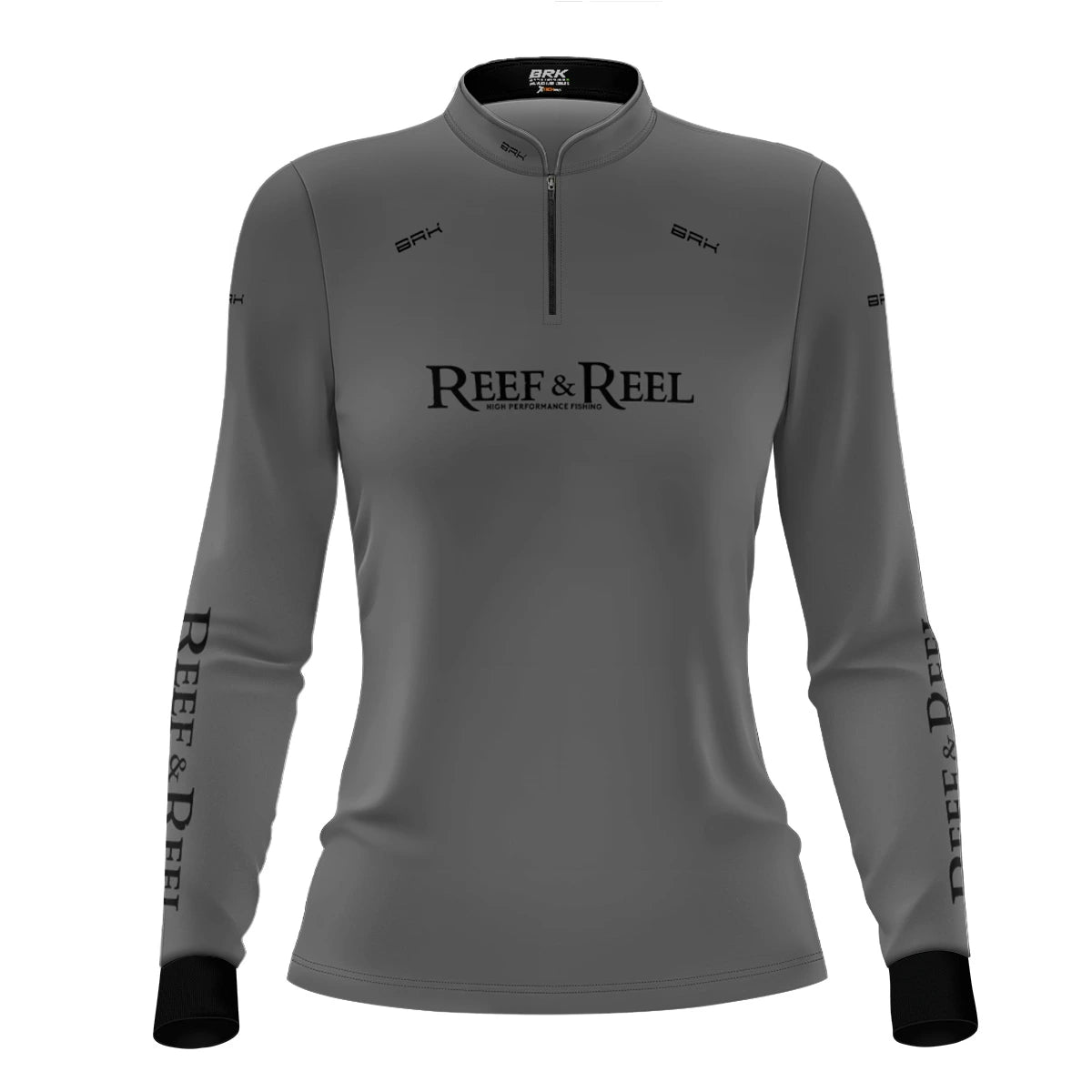Camisa de Pesca Feminina Brk Reef & Reel High Perfomance Cinza com Proteção UV50 - Brk Fishing