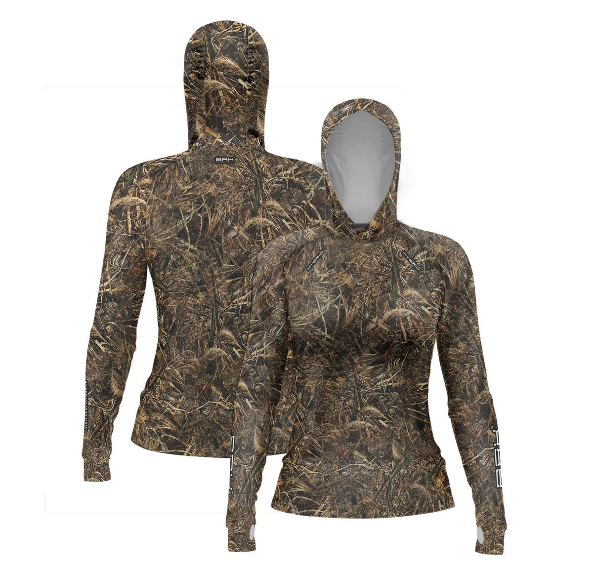 Camisa de Pesca Feminina Brk com Luva e Capuz Hybrid Realtree com Proteção Solar UV50+ Brk Fishing