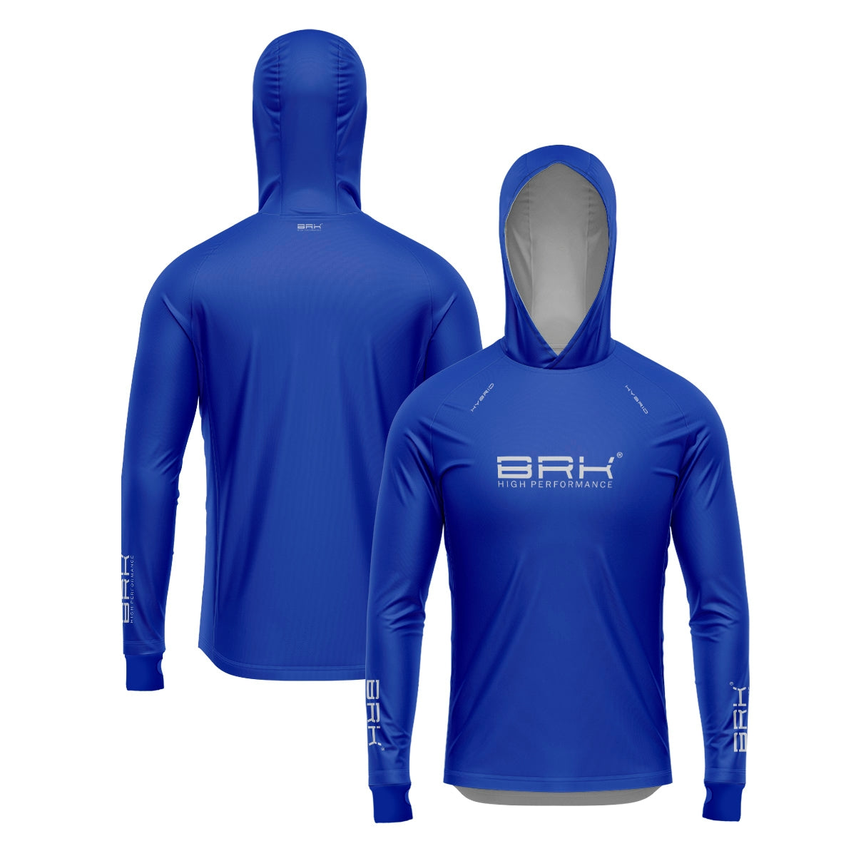 Camisa de Pesca Brk com Luva e Capuz Hybrid Azul Escuro com Proteção Solar UV50+ Brk Fishing