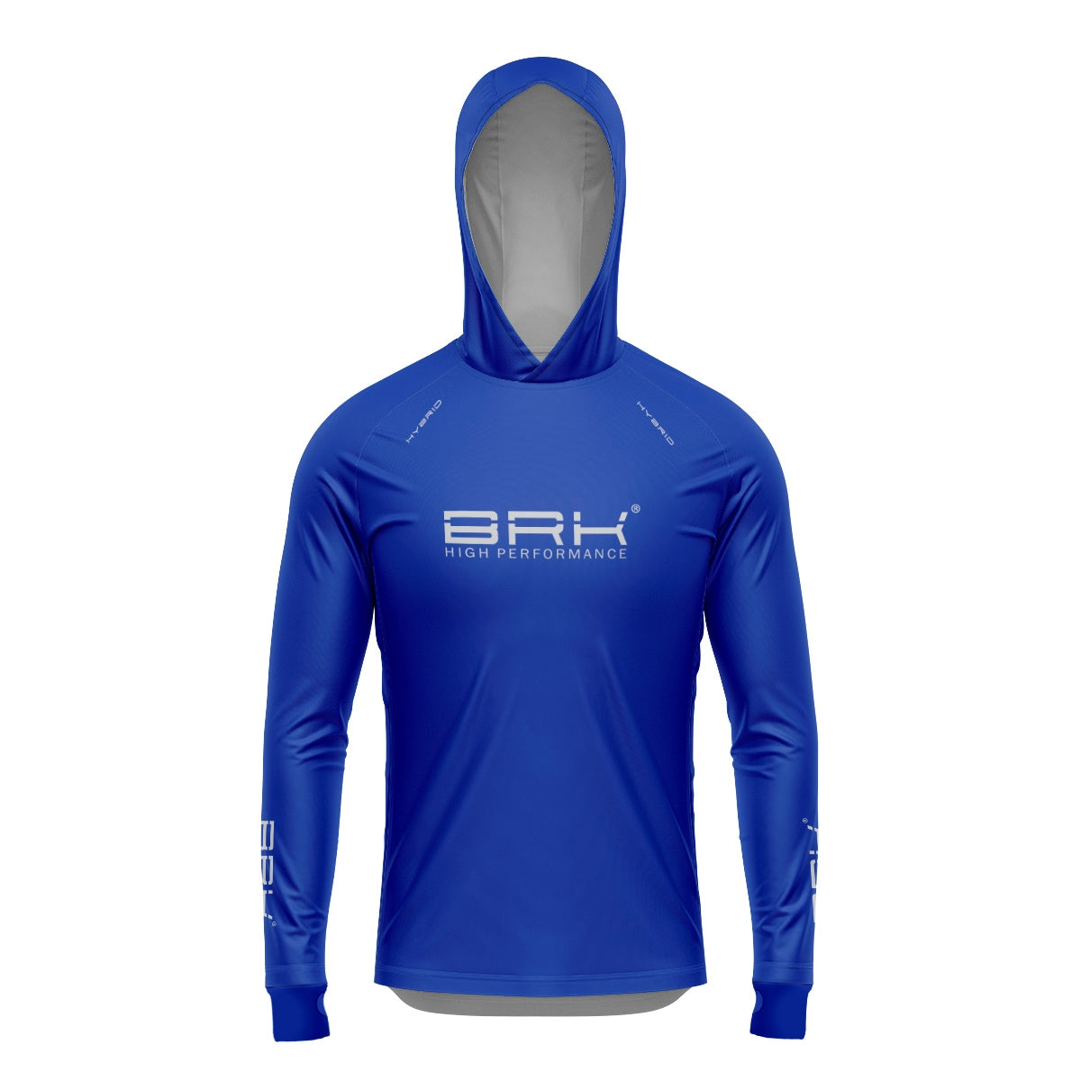 Camisa de Pesca Brk com Luva e Capuz Hybrid Azul Escuro com Proteção Solar UV50+ Brk Fishing