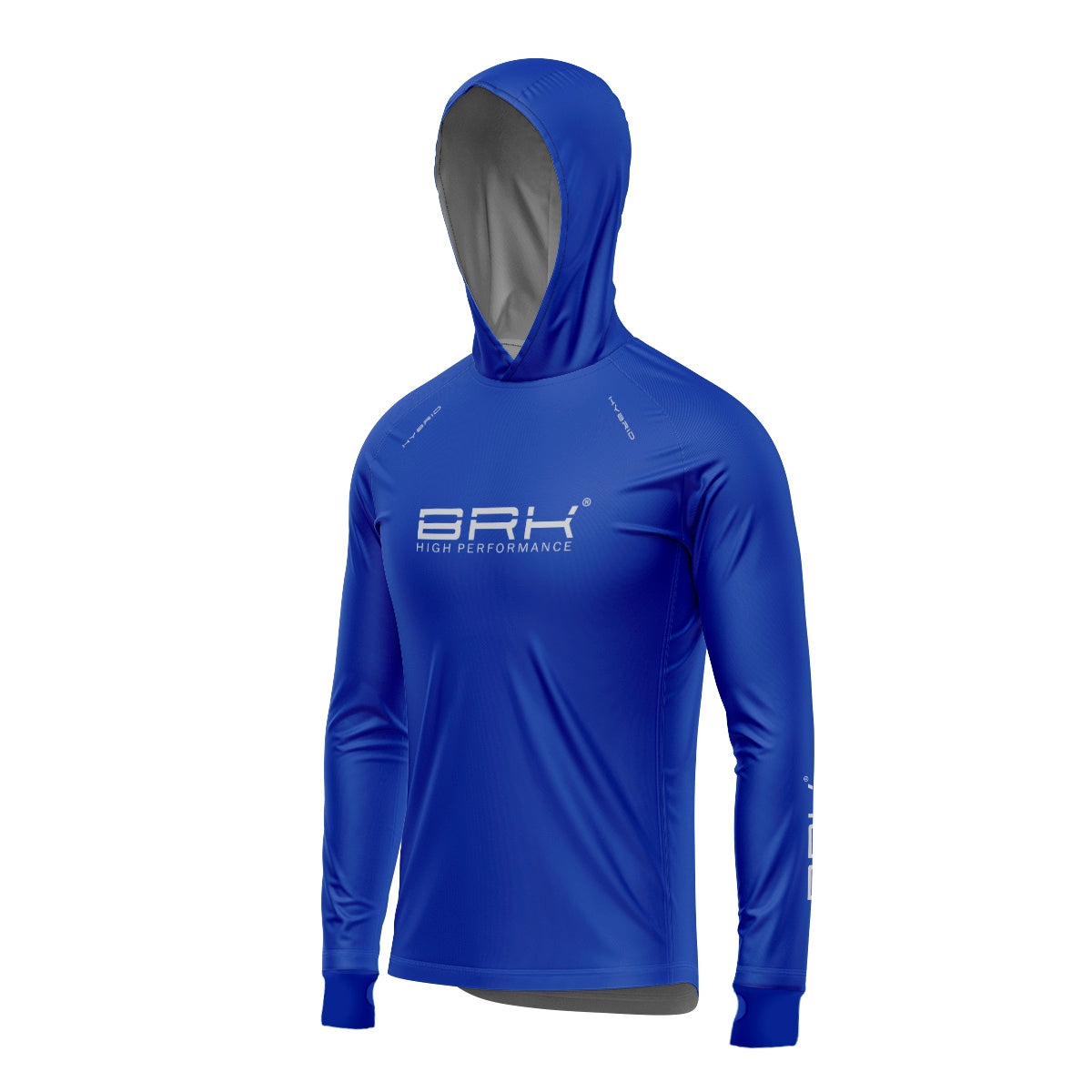 Camisa de Pesca Brk com Luva e Capuz Hybrid Azul Escuro com Proteção Solar UV50+ Brk Fishing