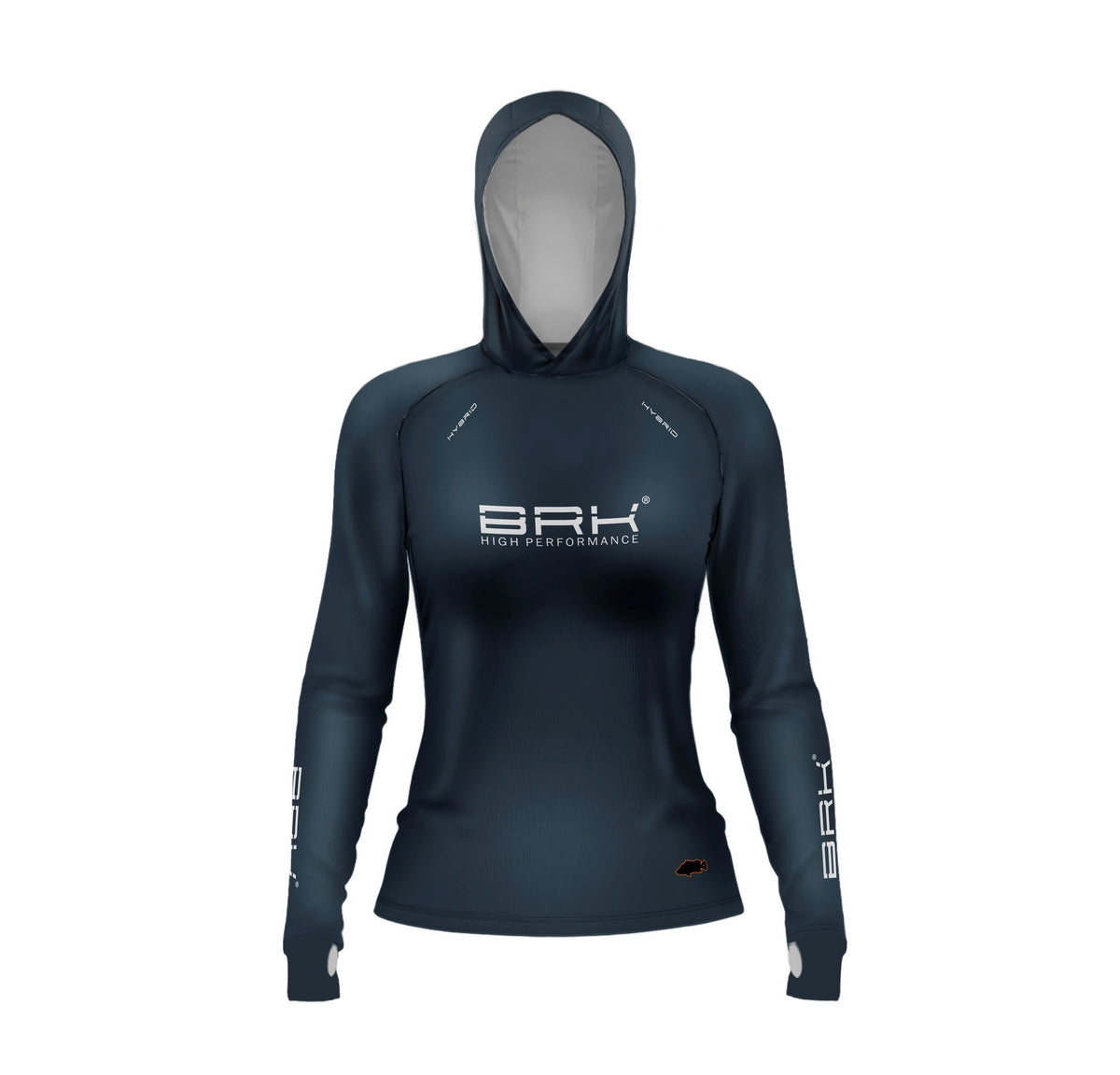 Camisa de Pesca Feminina Brk com Luva e Capuz Hybrid Cinza Chumbo Tucunaré com Proteção Solar UV50+ Brk Fishing