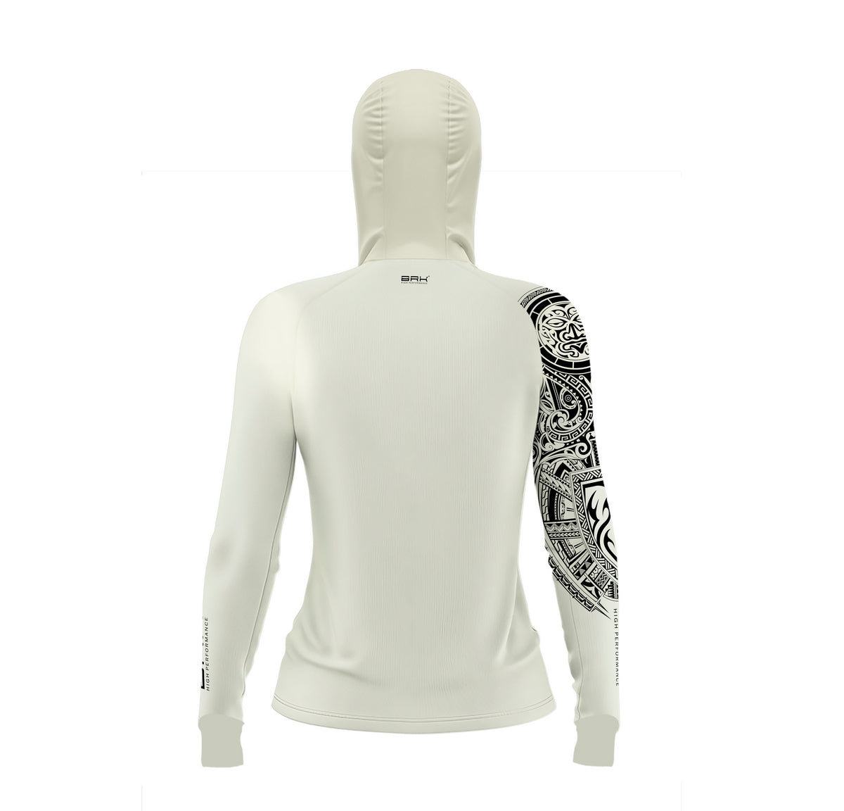 Camisa de Pesca Feminina Brk com Luva e Capuz Hybrid Essencial Maori Bege com Proteção Solar UV50+ Brk Fishing