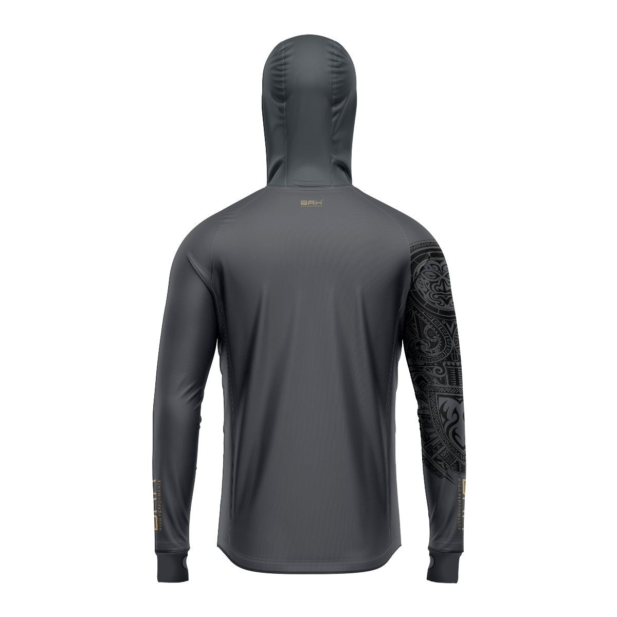Camisa de Pesca Brk com Luva e Capuz Hybrid Sport Maori Cinza com Proteção Solar UV50+ Brk Fishing