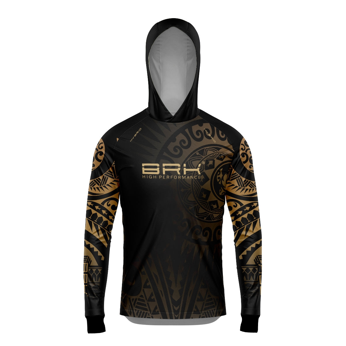 Camisa de Pesca Brk com Luva e Capuz Hybrid Maori Bege com Proteção Solar UV50+ Brk Fishing