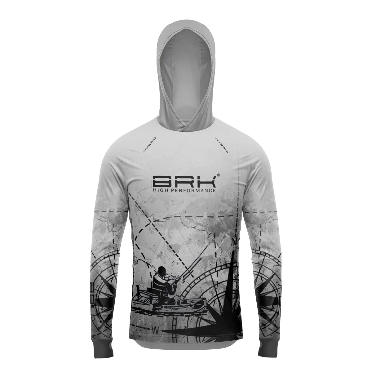 Camisa de Pesca Brk com Luva e Capuz Hybrid Caiaque com Proteção Solar UV50+ Brk Fishing