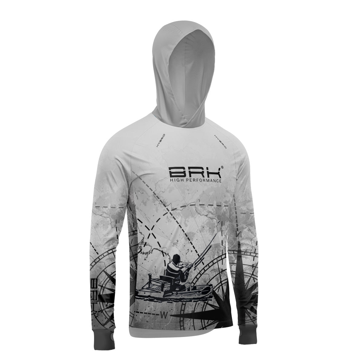 Camisa de Pesca Brk com Luva e Capuz Hybrid Caiaque com Proteção Solar UV50+ Brk Fishing