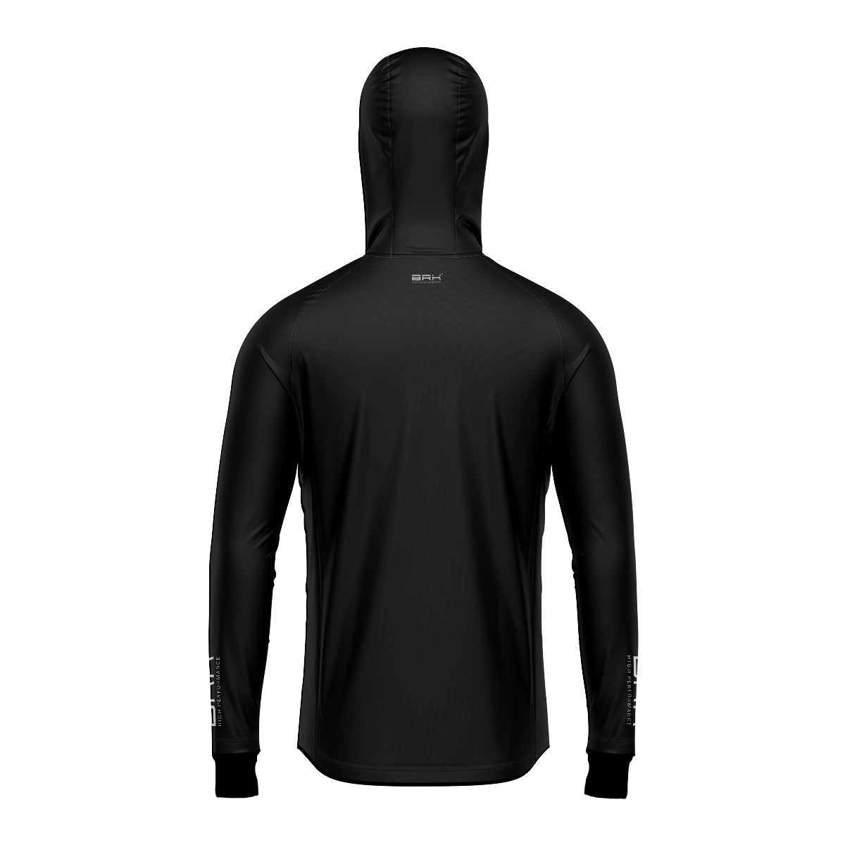 Camisa de Pesca Brk com Luva e Capuz Hybrid Clean Preta com Proteção Solar UV50+ Brk Fishing