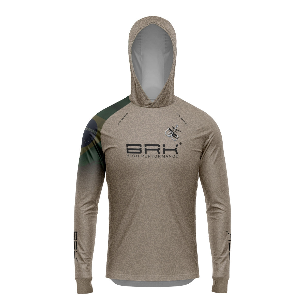 Camisa de Pesca Brk com Luva e Capuz Hybrid Clean Garateia com Proteção Solar UV50+ Brk Fishing