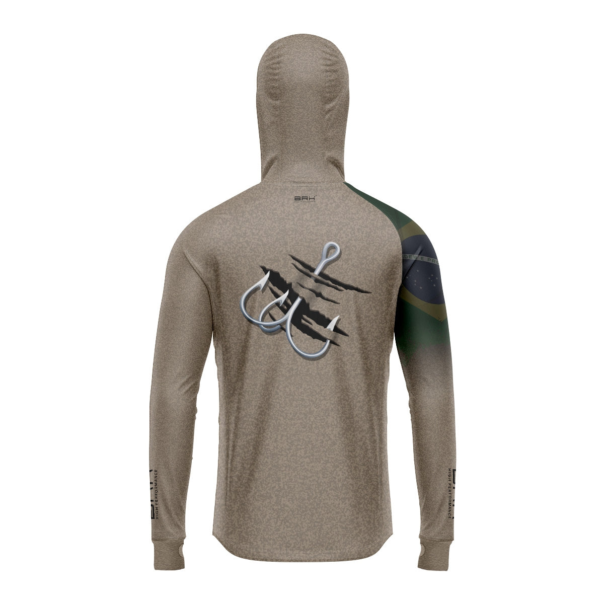 Camisa de Pesca Brk com Luva e Capuz Hybrid Clean Garateia com Proteção Solar UV50+ Brk Fishing