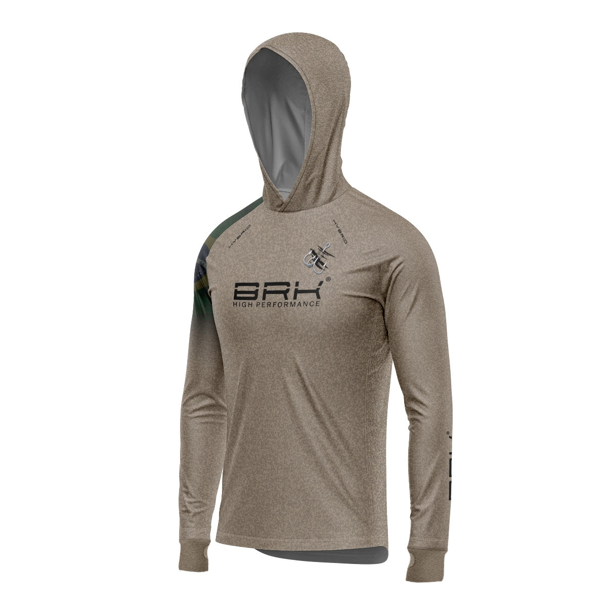Camisa de Pesca Brk com Luva e Capuz Hybrid Clean Garateia com Proteção Solar UV50+ Brk Fishing