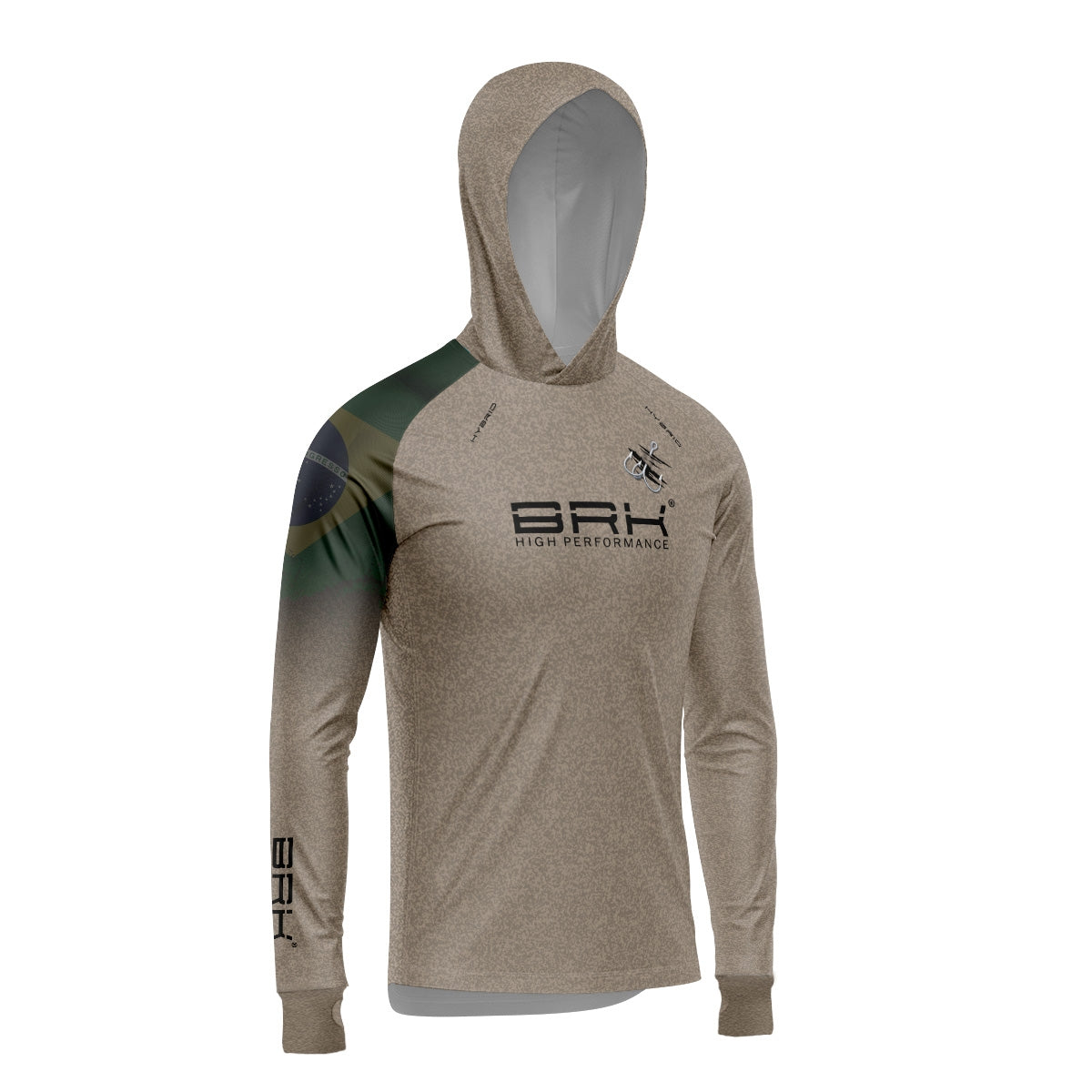Camisa de Pesca Brk com Luva e Capuz Hybrid Clean Garateia com Proteção Solar UV50+ Brk Fishing