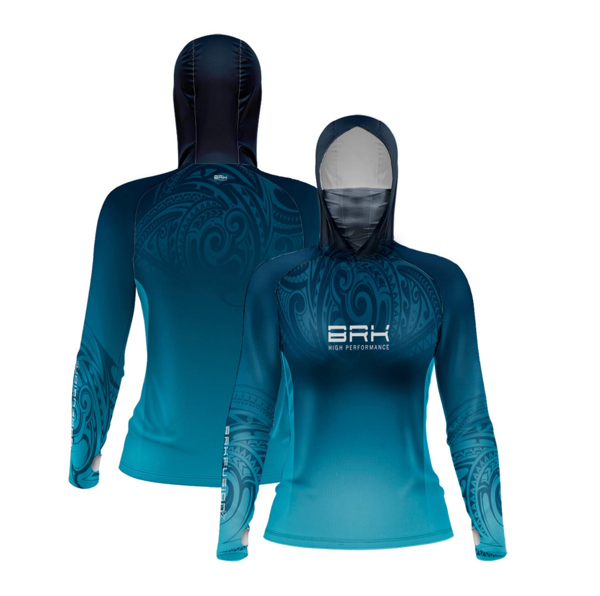Camisa FusionX Feminina Maori Azul Galaxy BRK com Proteção Solar UV50+ - Brk Fishing