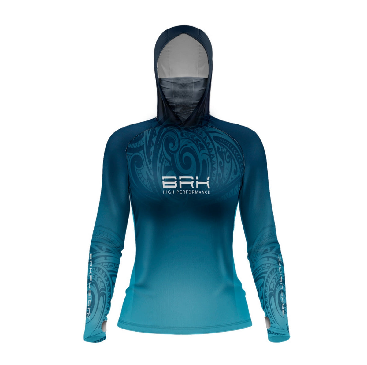 Camisa FusionX Feminina Maori Azul Galaxy BRK com Proteção Solar UV50+ - Brk Fishing